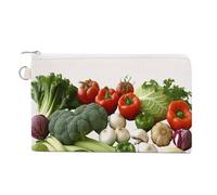 FodPand Introduction of Various Vegetables Wallet for Women Men, Coin Purse Compact, Card Holder Multi-Purpose for Coins, Cosmetics, Invoice