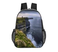 FodPand Ireland Outdoors County Clare The Cliffs 17 Inch Clear Backpack Large Heavy Duty, Clear Bag for Stadium Events, See Through Backpack Transparent PVC Or Work, Sporting Events And Gym