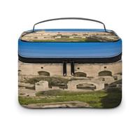 FodPand Israel at The Tower of David Makeup Bag Toiletry Bag Cosmetic Bags | Makeup Train Case Portable Cosmetic Organizer Storage Bag for Toiletries Accessories Cosmetics Travel Essentials