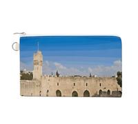 FodPand Israel at The Tower of David Wallet for Women Men, Coin Purse Compact, Card Holder Multi-Purpose for Coins, Cosmetics, Invoice