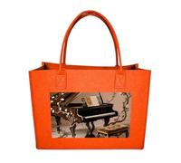 FodPand Ivy Covered Piano Felt Tote Bag Reusable Large Handbag | Foldable Grocery Shopping Bag for Women Men, Daily Commute, Work,Travel, Lightweight, Christmas Gift Bags