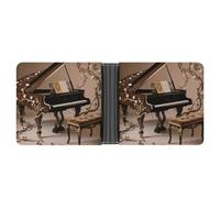FodPand Ivy Covered Piano Wallet for Men Leather Bifold Wallet Front Pocket Wallets Card Holder Wallets Money Clip