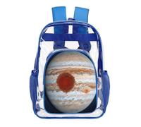 FodPand Jupiter Great Red Spot Clear Mini Backpack Transparent Backpacks PVC See Through Clear Bag for Work Travel, Blue, 43X32.5cm, Daypack Backpacks
