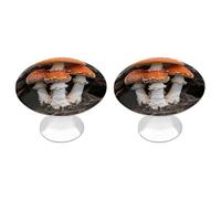 FodPand Kitchen Cabinet Knobs 2 Pack 1.1 Inch Drawer Knobs with Screws Single Hole Amanita Caesarea Dresser Handles Stainless Steel Hardware for Bathroom Cupboard Furniture Closet Wardrobe Door