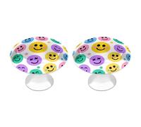 FodPand Kitchen Cabinet Knobs 2 Pack 1.1 Inch Drawer Knobs with Screws Single Hole Color Smiley Face Dresser Handles Stainless Steel Hardware for Bathroom Cupboard Furniture Closet Wardrobe Door