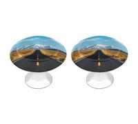 FodPand Kitchen Cabinet Knobs 2 Pack 1.1 Inch Drawer Knobs with Screws Single Hole Highway in The Desert Dresser Handles Stainless Steel Hardware for Bathroom Cupboard Furniture Closet Wardrobe Door