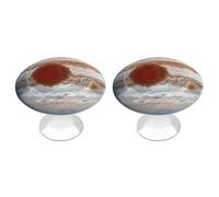 FodPand Kitchen Cabinet Knobs 2 Pack 1.1 Inch Drawer Knobs with Screws Single Hole Jupiter Great Red Spot Dresser Handles Stainless Steel Hardware for Bathroom Cupboard Furniture Closet Wardrobe Door