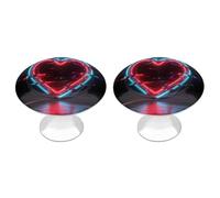 FodPand Kitchen Cabinet Knobs 2 Pack 1.1 Inch Drawer Knobs with Screws Single Hole Neon Heart with Errors Dresser Handles Stainless Steel Hardware for Bathroom Cupboard Furniture Closet Wardrobe Door