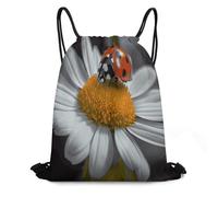 FodPand Ladybug Daisy Drawstring Backpack Gym Trip Cinch Sack for Unisex Waterproof Shoe Bags for Travel Honeycomb Fabric Drawstring Bag 16x 20 Inch for Swimming Beach