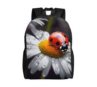 FodPand Ladybug on Daisy Flower Travel Backpack for Women Men Lightweight Laptop Backpack 16 Inch Water Resistant Computer Bag Large College Bookbag Casual Daypack for Business, Hiking