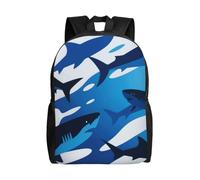 FodPand Laptop Backpack Large Capacity Carry On Backpack for Men Women Business Work Bag Abstract Sharks Casual Daypack, Abstract Sharks, One size