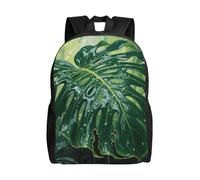 FodPand Laptop Backpack Large Capacity Carry On Backpack for Men Women Business Work Bag Abstract Sharks Casual Daypack, Tropical Leaf, One size