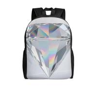 FodPand Laptop Backpack Large Capacity Carry On Backpack for Men Women Business Work Bag Art Red Wine Galsses Grapes Casual Daypack, Rainbow 3d Diamond Glass Decor, One Size, Travel Backpacks