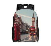 FodPand Laptop Backpack Large Capacity Carry On Backpack for Men Women Business Work Bag Art Red Wine Galsses Grapes Casual Daypack, Red London Street, One Size, Travel Backpacks