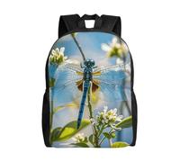 FodPand Laptop Backpack Large Capacity Carry On Backpack for Men Women Business Work Bag Art Red Wine Galsses Grapes Casual Daypack, Art Blue Dragonfly, One size
