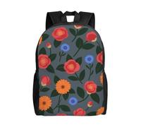 FodPand Laptop Backpack Large Capacity Carry On Backpack for Men Women Business Work Bag Art Red Wine Galsses Grapes Casual Daypack, Red Floral, One Size, Travel Backpacks