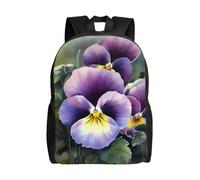 FodPand Laptop Backpack Large Capacity Carry On Backpack for Men Women Business Work Bag Autumn leaves and a wolf Casual Daypack, Pansy Perfection, One Size, Travel Backpacks