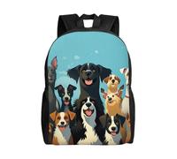 FodPand Laptop Backpack Large Capacity Carry On Backpack for Men Women Business Work Bag Autumn leaves and a wolf Casual Daypack, A Large Group of Dogs, One Size, Travel Backpacks