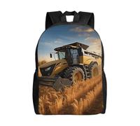 FodPand Laptop Backpack Large Capacity Carry On Backpack for Men Women Business Work Bag Autumn leaves and a wolf Casual Daypack, Farm Tractor Harvest, One Size, Travel Backpacks