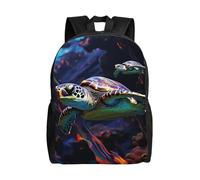FodPand Laptop Backpack Large Capacity Carry On Backpack for Men Women Business Work Bag Autumn leaves and a wolf Casual Daypack, A Colorful Tropical Sea Turtle, One Size, Travel Backpacks