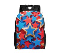 FodPand Laptop Backpack Large Capacity Carry On Backpack for Men Women Business Work Bag Baseball on Fire Casual Daypack, American Blue Red Stars, One size