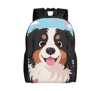 FodPand Laptop Backpack Large Capacity Carry On Backpack for Men Women Business Work Bag Black White Tiger Casual Daypack, Bernese Dog Hearts, One size