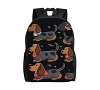 FodPand Laptop Backpack Large Capacity Carry On Backpack for Men Women Business Work Bag Blue Musical Notes Casual Daypack, I Love My Dog Dachshunds, One Size, Travel Backpacks