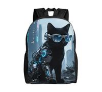FodPand Laptop Backpack Large Capacity Carry On Backpack for Men Women Business Work Bag Branches Wood Casual Daypack, Black Cat Glasses, One Size, Travel Backpacks