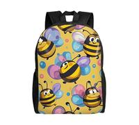 FodPand Laptop Backpack Large Capacity Carry On Backpack for Men Women Business Work Bag Cartoon Corgi Dog Casual Daypack, Cartoon Bee Pattern, One Size, Travel Backpacks