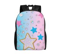 FodPand Laptop Backpack Large Capacity Carry On Backpack for Men Women Business Work Bag Cartoon Owl Snow Casual Daypack, Blue Star Glitter, One size