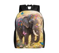 FodPand Laptop Backpack Large Capacity Carry On Backpack for Men Women Business Work Bag Cartoon Owl Snow Casual Daypack, Butterfly Elephant, One size