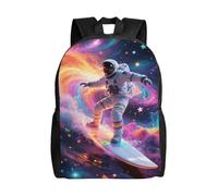FodPand Laptop Backpack Large Capacity Carry On Backpack for Men Women Business Work Bag Cool Dragon Standing on the Cliff Edge Casual Daypack, Astronaut Surfing in Galaxy, One size