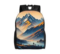 FodPand Laptop Backpack Large Capacity Carry On Backpack for Men Women Business Work Bag Corgi Dog Casual Daypack, Color Mountain Gradient, One Size, Travel Backpacks