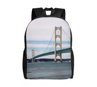 FodPand Laptop Backpack Large Capacity Carry On Backpack for Men Women Business Work Bag Cute Beagle Casual Daypack, Mackinac Suspension Bridge, One Size, Travel Backpacks
