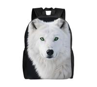 FodPand Laptop Backpack Large Capacity Carry On Backpack for Men Women Business Work Bag Cute Cartoon Sloth Casual Daypack, Cool White Wolf With Green Eyes, One size