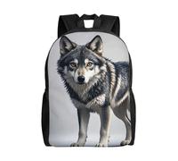 FodPand Laptop Backpack Large Capacity Carry On Backpack for Men Women Business Work Bag Delicious blueberries Casual Daypack, Cute Wolf, One Size, Travel Backpacks
