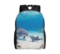 FodPand Laptop Backpack Large Capacity Carry On Backpack for Men Women Business Work Bag Dragonflies Casual Daypack, Dolphin, One size