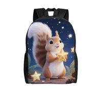 FodPand Laptop Backpack Large Capacity Carry On Backpack for Men Women Business Work Bag Dragonflies Casual Daypack, Cute Squirrel Star, One Size, Travel Backpacks