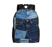 FodPand Laptop Backpack Large Capacity Carry On Backpack for Men Women Business Work Bag Dragonflies Casual Daypack, Denim Print, One size