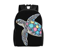 FodPand Laptop Backpack Large Capacity Carry On Backpack for Men Women Business Work Bag Eagle Flag Casual Daypack, Watercolor Sea Turtle, One size