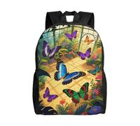 FodPand Laptop Backpack Large Capacity Carry On Backpack for Men Women Business Work Bag Eagle Flag Casual Daypack, Aesthetic Butterfly, One size