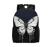 FodPand Laptop Backpack Large Capacity Carry On Backpack for Men Women Business Work Bag Fantasy Wolf Casual Daypack, A Black and White Butterfly, One Size, Travel Backpacks