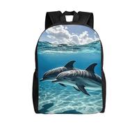 FodPand Laptop Backpack Large Capacity Carry On Backpack for Men Women Business Work Bag Five silhouettes of Hawaiian dance Casual Daypack, Dolphins in the Sea, One Size, Travel Backpacks