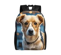 FodPand Laptop Backpack Large Capacity Carry On Backpack for Men Women Business Work Bag Five silhouettes of Hawaiian dance Casual Daypack, Cute Dog With Glasses, One Size, Travel Backpacks