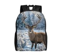 FodPand Laptop Backpack Large Capacity Carry On Backpack for Men Women Business Work Bag Five silhouettes of Hawaiian dance Casual Daypack, Deer on Frozen Wilderness, One size