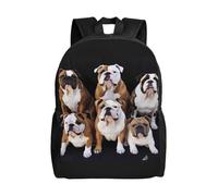 FodPand Laptop Backpack Large Capacity Carry On Backpack for Men Women Business Work Bag Gold White Butterflies Black Casual Daypack, English Bulldogs, One Size, Travel Backpacks