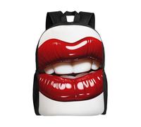 FodPand Laptop Backpack Large Capacity Carry On Backpack for Men Women Business Work Bag Golden Retrievers Casual Daypack, Cute Graphic Red Lips, One Size, Travel Backpacks