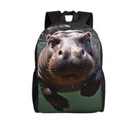 FodPand Laptop Backpack Large Capacity Carry On Backpack for Men Women Business Work Bag Golden Retrievers Casual Daypack, Diving Hippo, One size