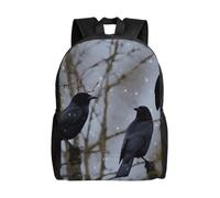FodPand Laptop Backpack Large Capacity Carry On Backpack for Men Women Business Work Bag Golden Retrievers Casual Daypack, Black Crow Birds, One Size, Travel Backpacks