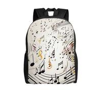 FodPand Laptop Backpack Large Capacity Carry On Backpack for Men Women Business Work Bag Golden Retrievers Casual Daypack, Music Notes Print, One size